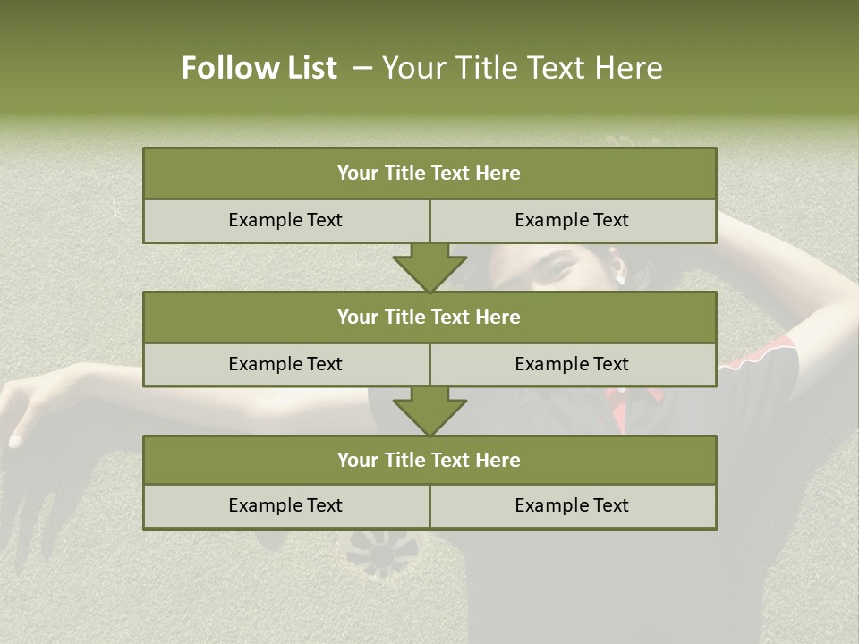 Young, Female Golf Player Smiling And Embracing The Hole At A Golf Course. PowerPoint Template