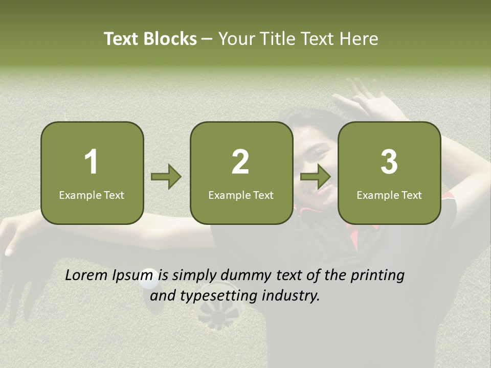 Young, Female Golf Player Smiling And Embracing The Hole At A Golf Course. PowerPoint Template