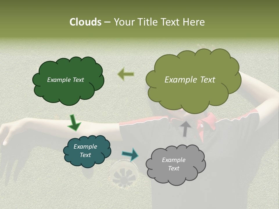 Young, Female Golf Player Smiling And Embracing The Hole At A Golf Course. PowerPoint Template