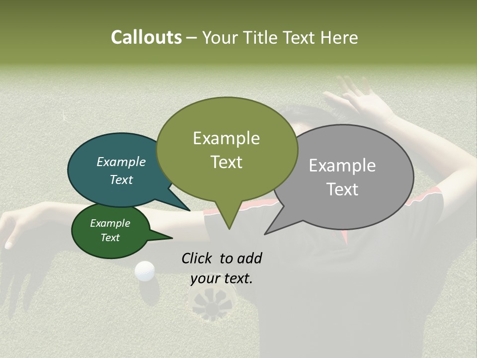 Young, Female Golf Player Smiling And Embracing The Hole At A Golf Course. PowerPoint Template