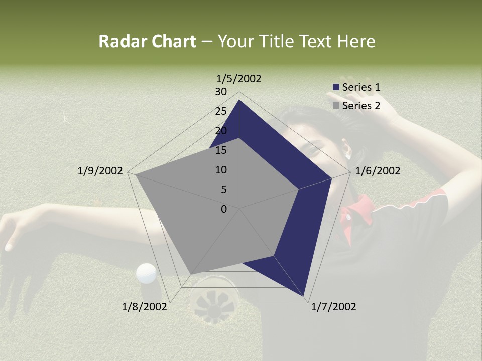 Young, Female Golf Player Smiling And Embracing The Hole At A Golf Course. PowerPoint Template