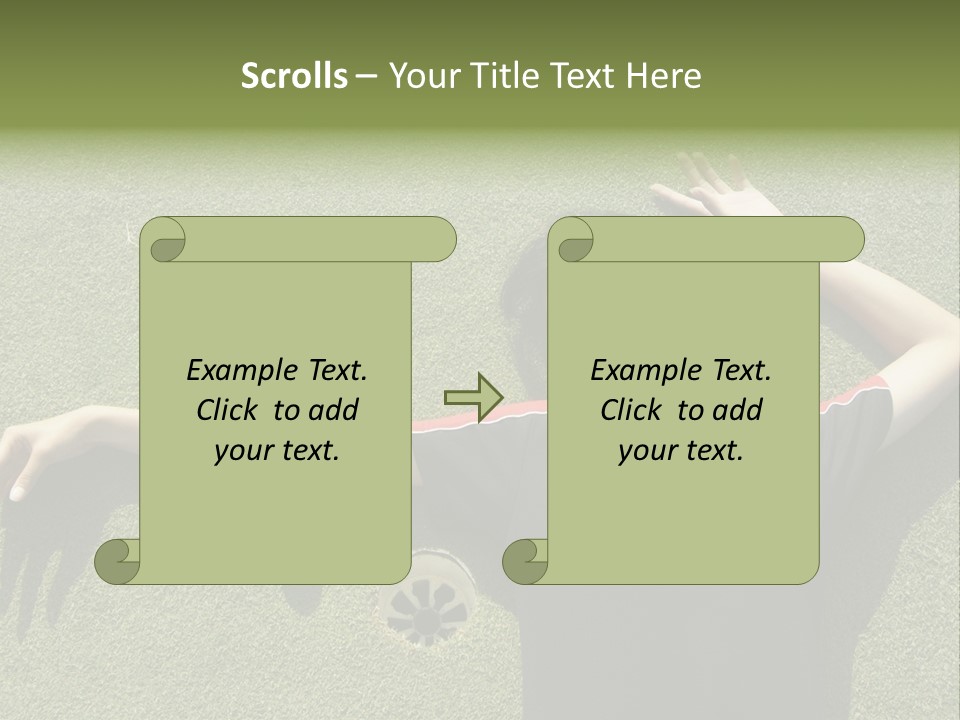 Young, Female Golf Player Smiling And Embracing The Hole At A Golf Course. PowerPoint Template