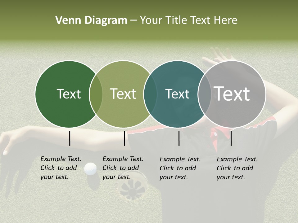 Young, Female Golf Player Smiling And Embracing The Hole At A Golf Course. PowerPoint Template