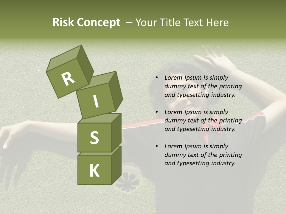 Young, Female Golf Player Smiling And Embracing The Hole At A Golf Course. PowerPoint Template