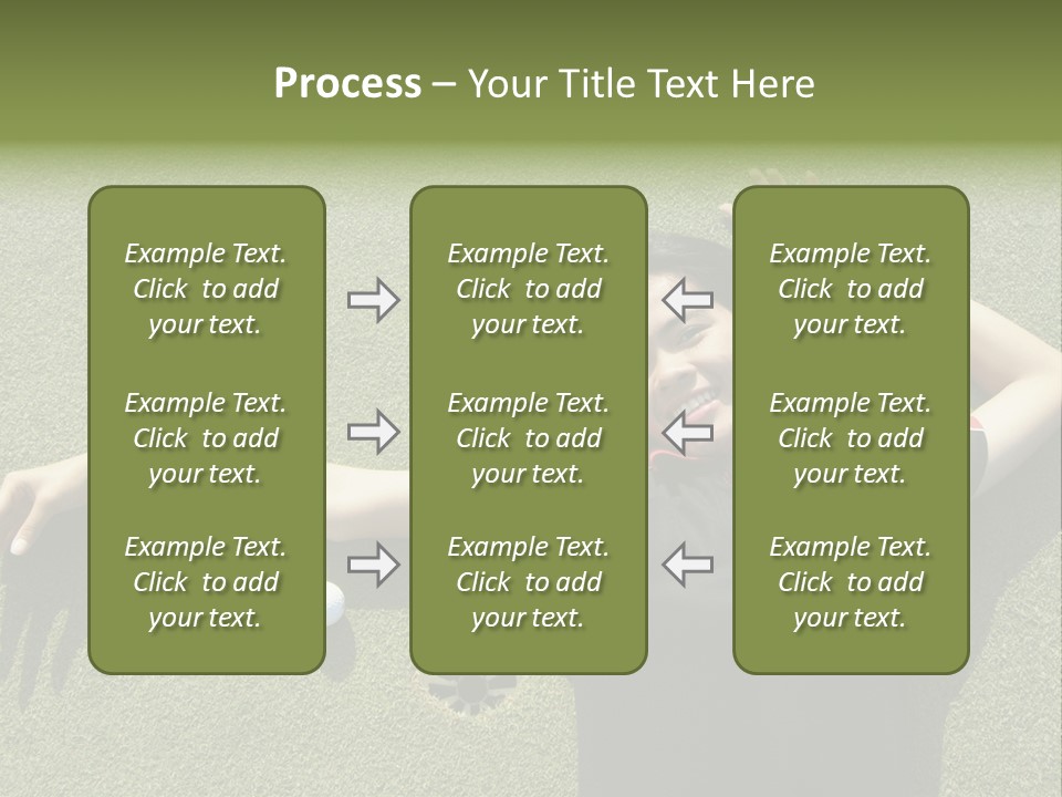 Young, Female Golf Player Smiling And Embracing The Hole At A Golf Course. PowerPoint Template