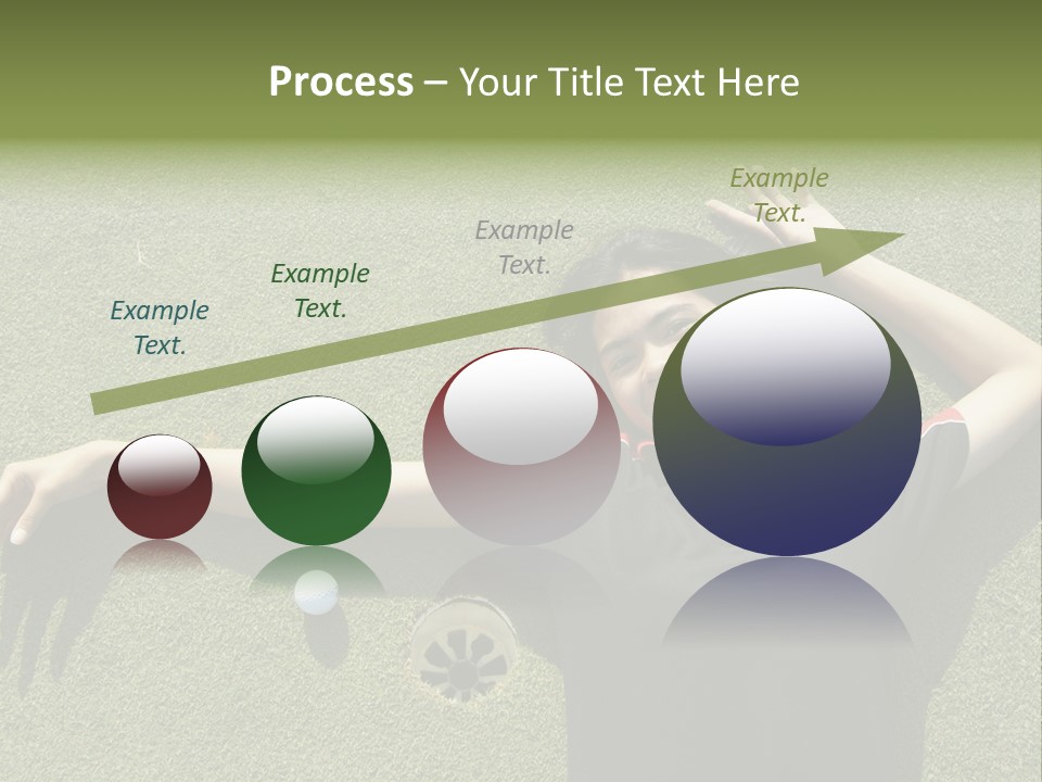 Young, Female Golf Player Smiling And Embracing The Hole At A Golf Course. PowerPoint Template