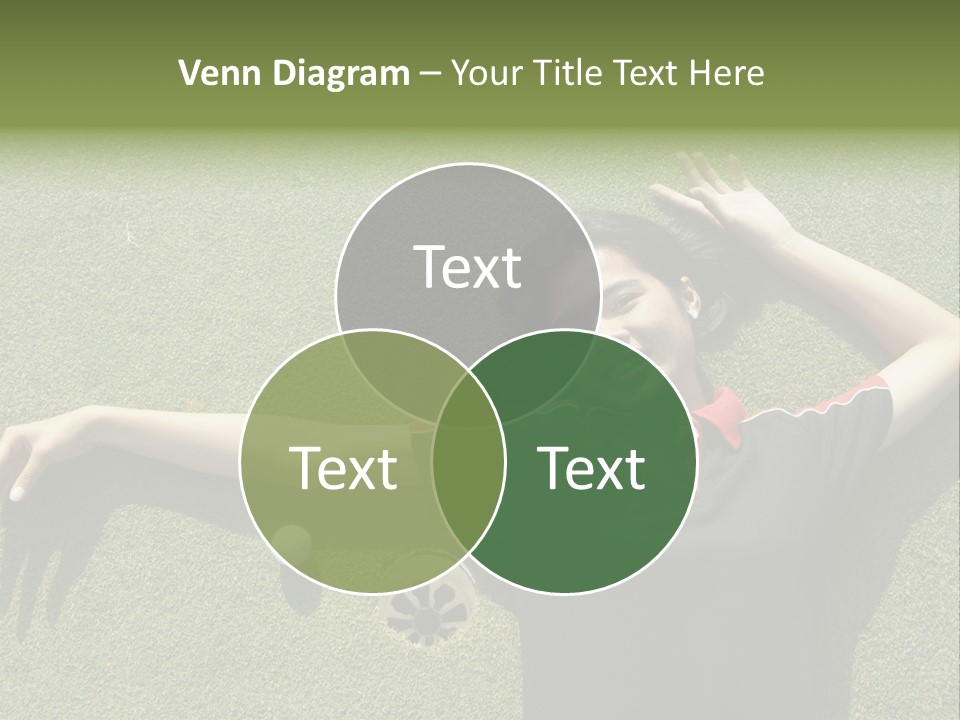 Young, Female Golf Player Smiling And Embracing The Hole At A Golf Course. PowerPoint Template