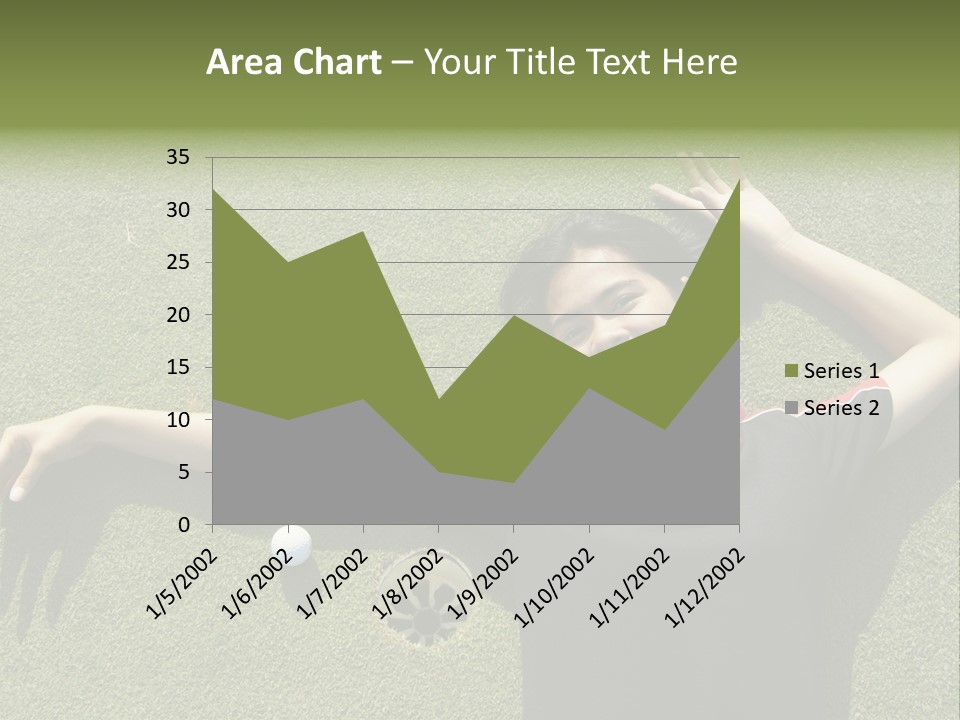 Young, Female Golf Player Smiling And Embracing The Hole At A Golf Course. PowerPoint Template