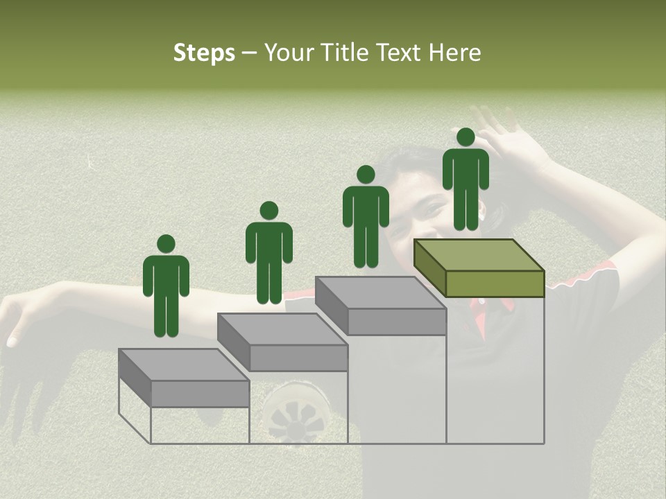 Young, Female Golf Player Smiling And Embracing The Hole At A Golf Course. PowerPoint Template