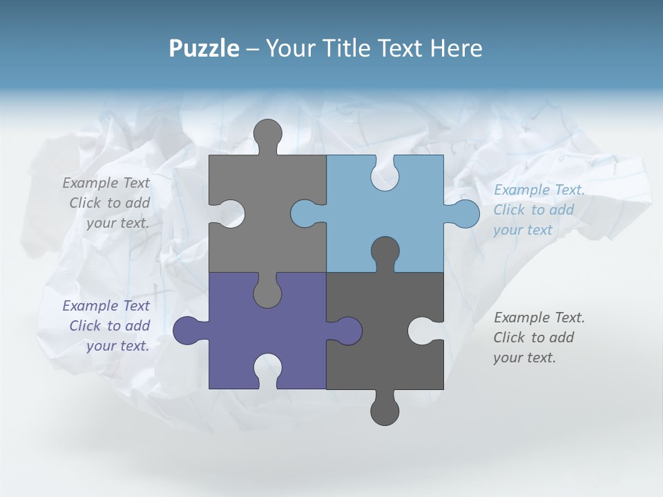 Crumpled Note Paper, Foolscap, With Writing On It, On White. PowerPoint Template