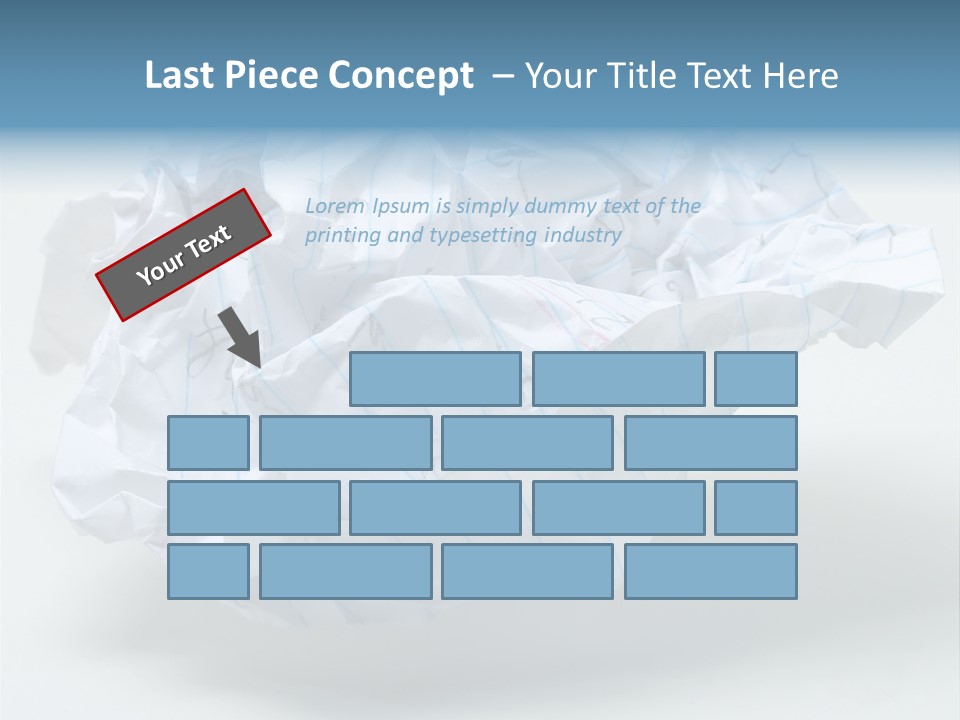 Crumpled Note Paper, Foolscap, With Writing On It, On White. PowerPoint Template
