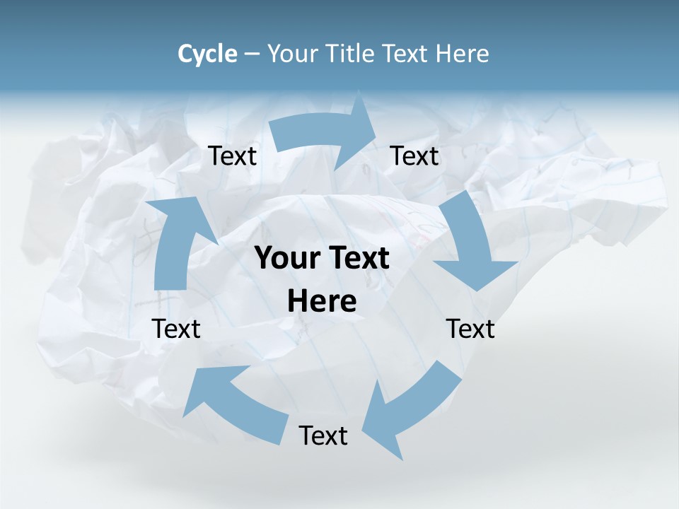 Crumpled Note Paper, Foolscap, With Writing On It, On White. PowerPoint Template