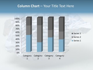 Crumpled Note Paper, Foolscap, With Writing On It, On White. PowerPoint Template