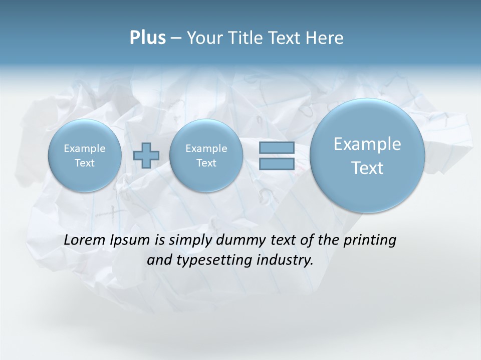 Crumpled Note Paper, Foolscap, With Writing On It, On White. PowerPoint Template