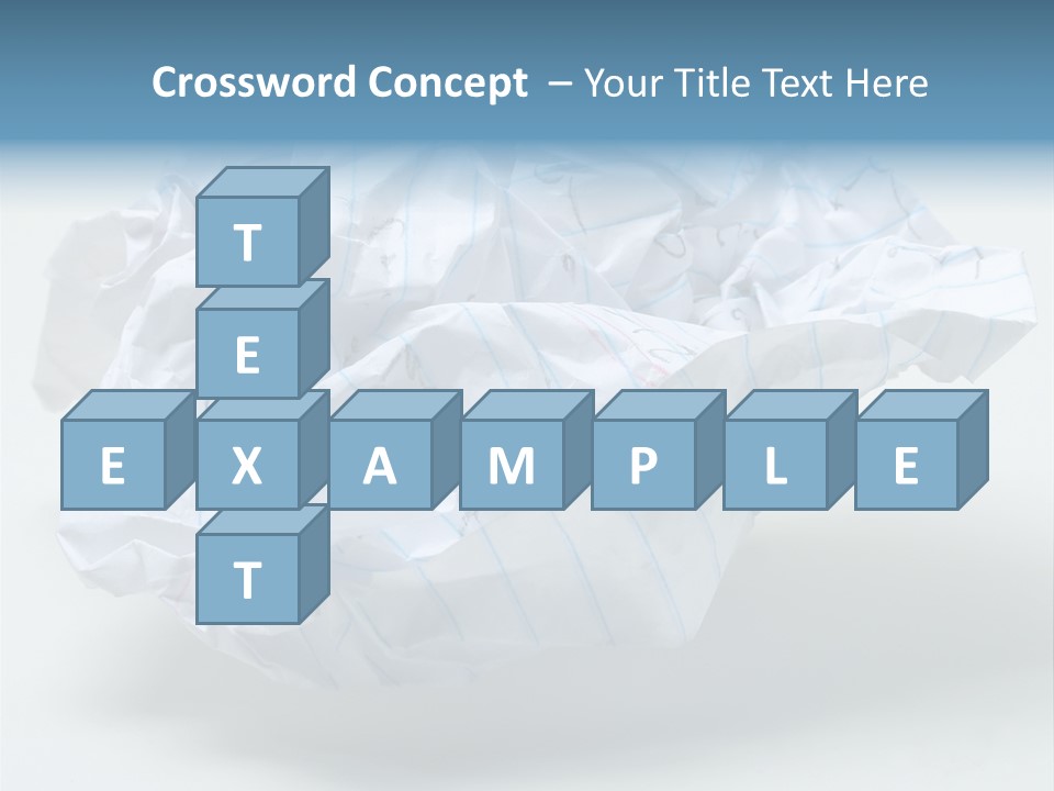 Crumpled Note Paper, Foolscap, With Writing On It, On White. PowerPoint Template