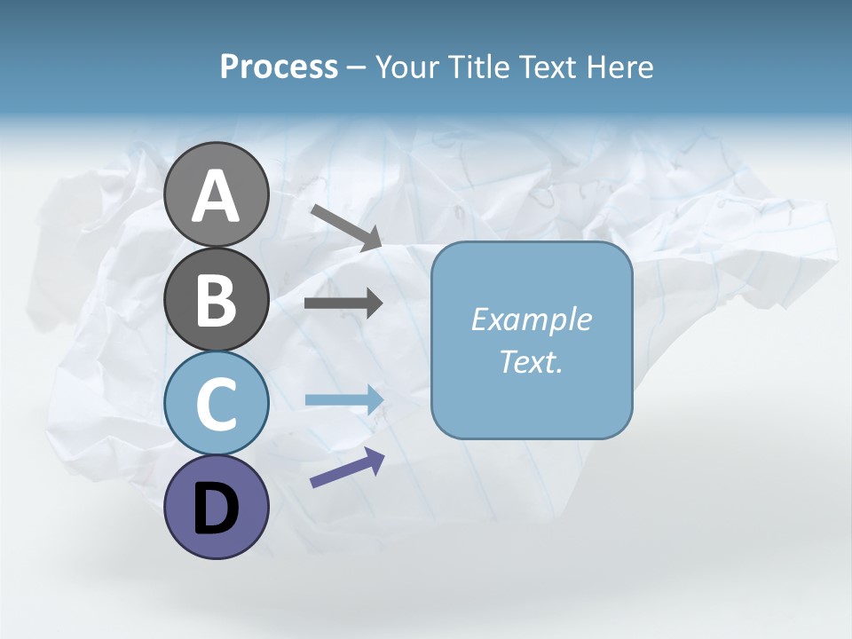 Crumpled Note Paper, Foolscap, With Writing On It, On White. PowerPoint Template