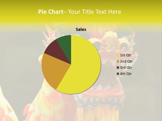 A Colorful Dragon Statue With A Yellow Background PowerPoint Template