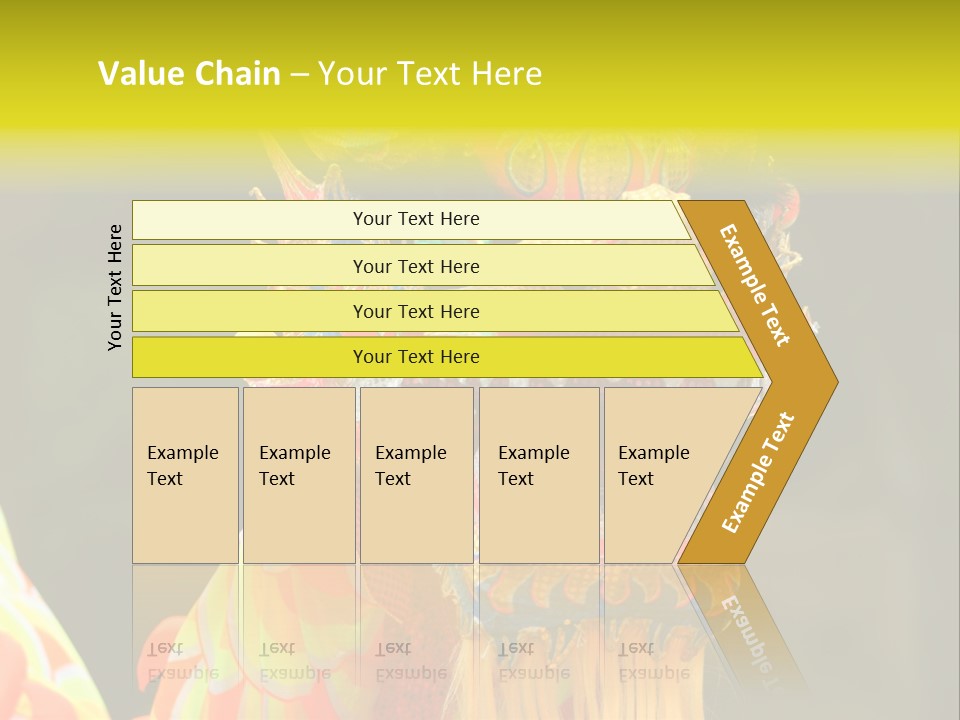 A Colorful Dragon Statue With A Yellow Background PowerPoint Template