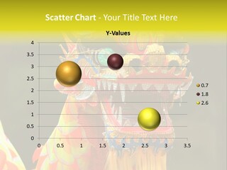 A Colorful Dragon Statue With A Yellow Background PowerPoint Template