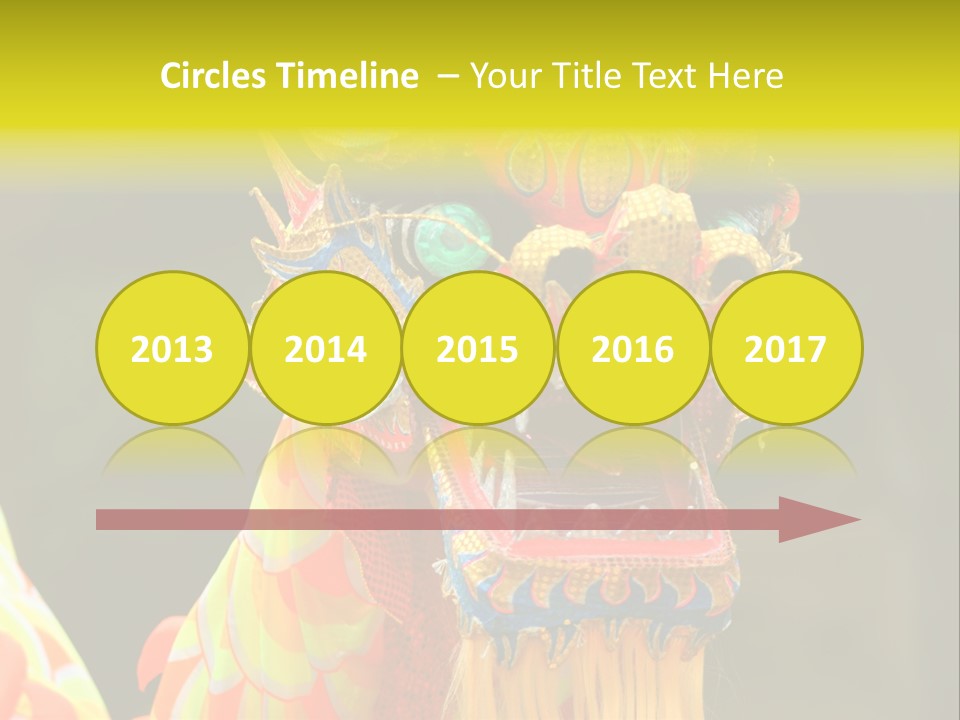 A Colorful Dragon Statue With A Yellow Background PowerPoint Template