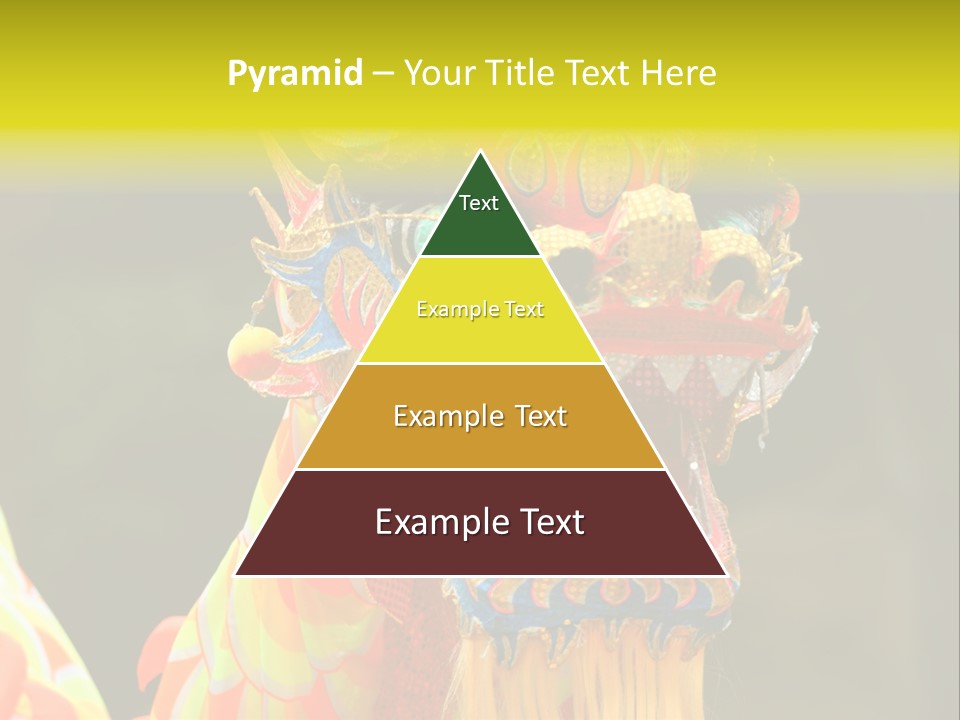 A Colorful Dragon Statue With A Yellow Background PowerPoint Template