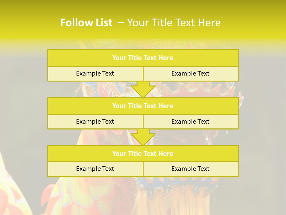 A Colorful Dragon Statue With A Yellow Background PowerPoint Template