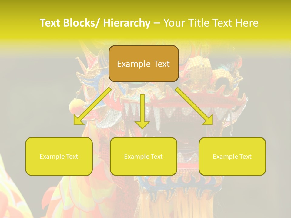A Colorful Dragon Statue With A Yellow Background PowerPoint Template
