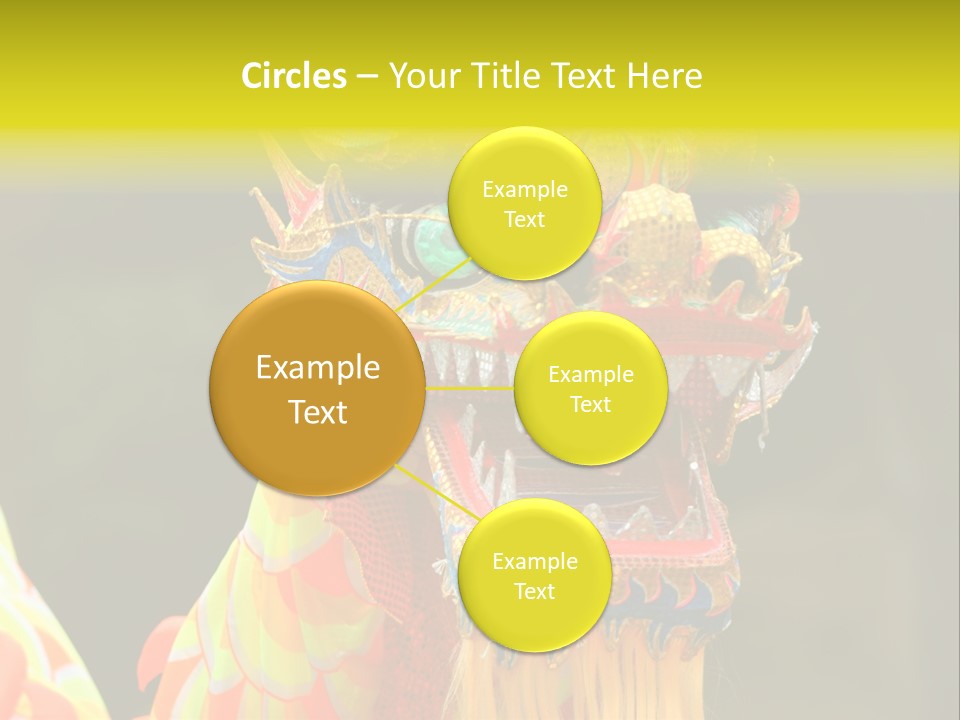 A Colorful Dragon Statue With A Yellow Background PowerPoint Template