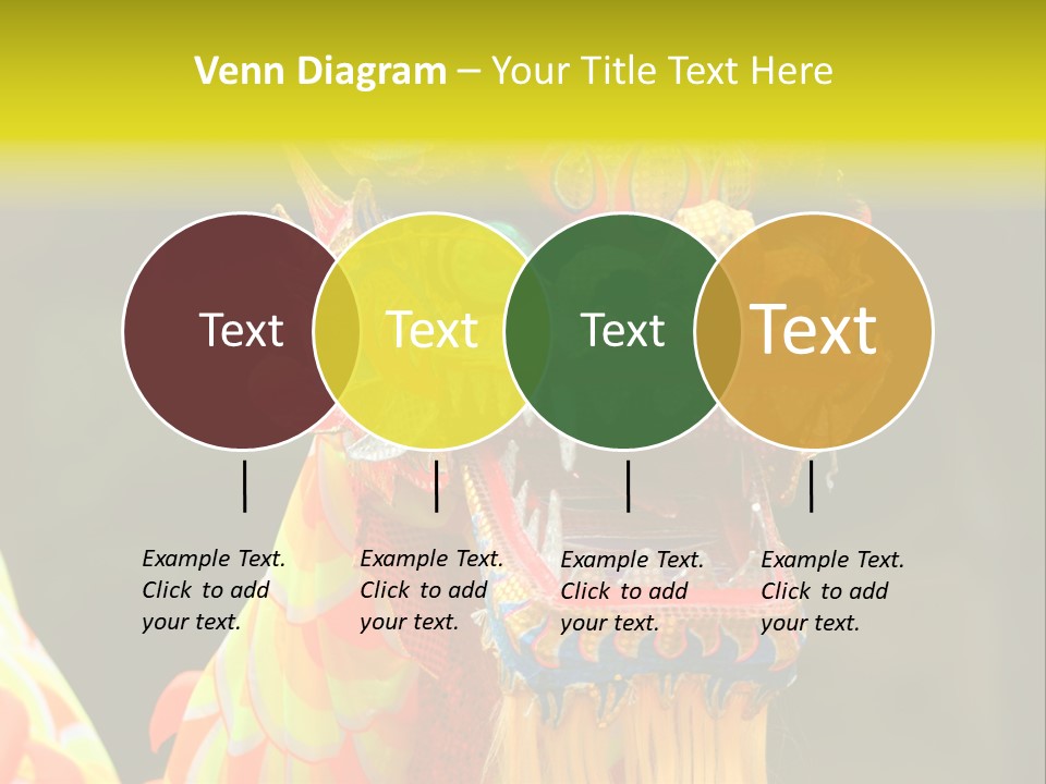 A Colorful Dragon Statue With A Yellow Background PowerPoint Template