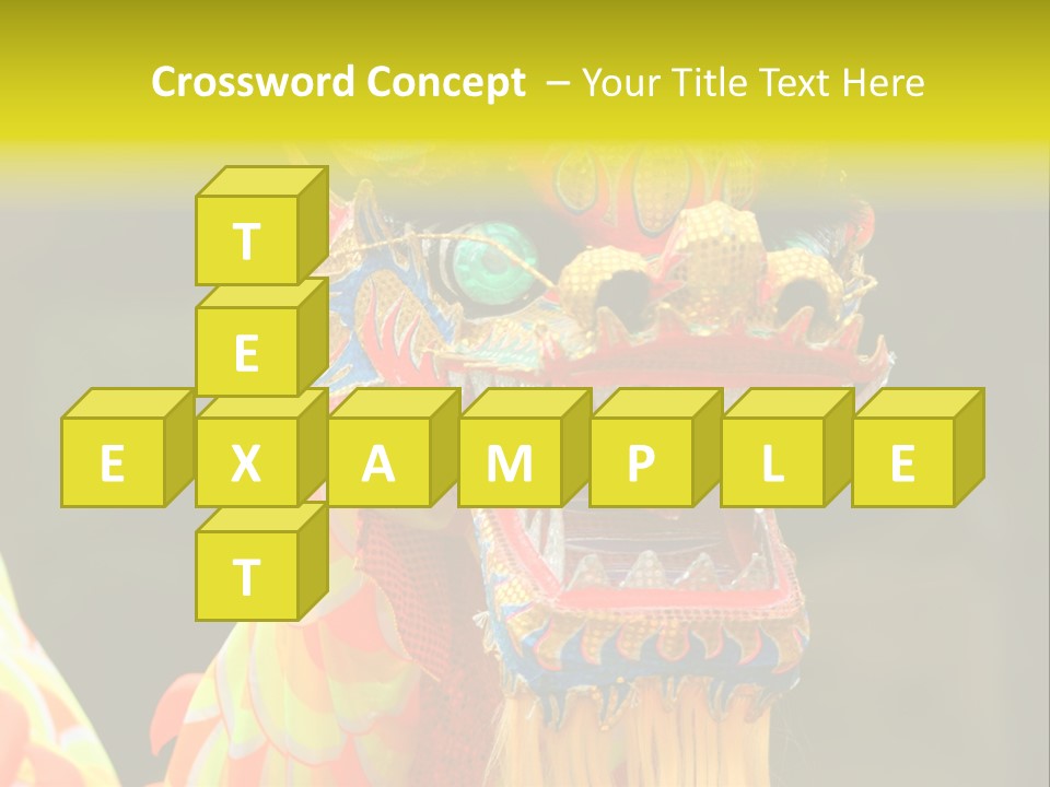 A Colorful Dragon Statue With A Yellow Background PowerPoint Template