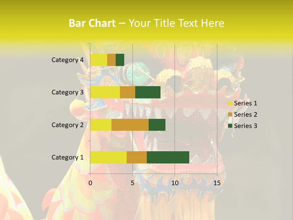 A Colorful Dragon Statue With A Yellow Background PowerPoint Template