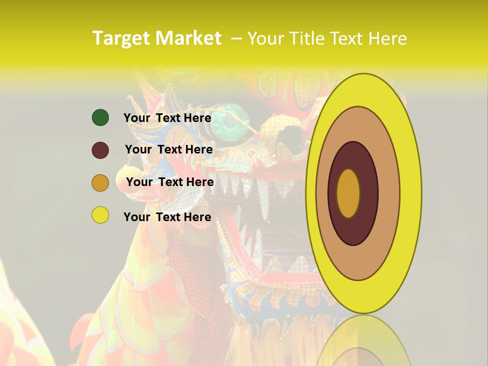 A Colorful Dragon Statue With A Yellow Background PowerPoint Template
