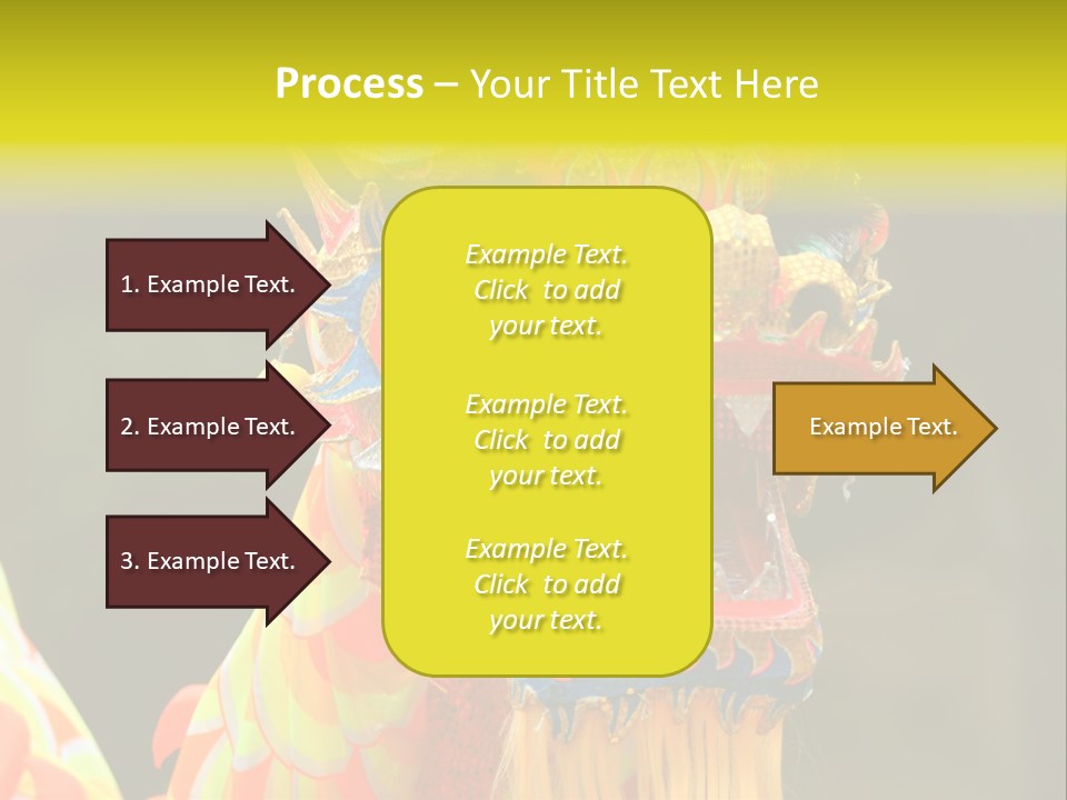 A Colorful Dragon Statue With A Yellow Background PowerPoint Template