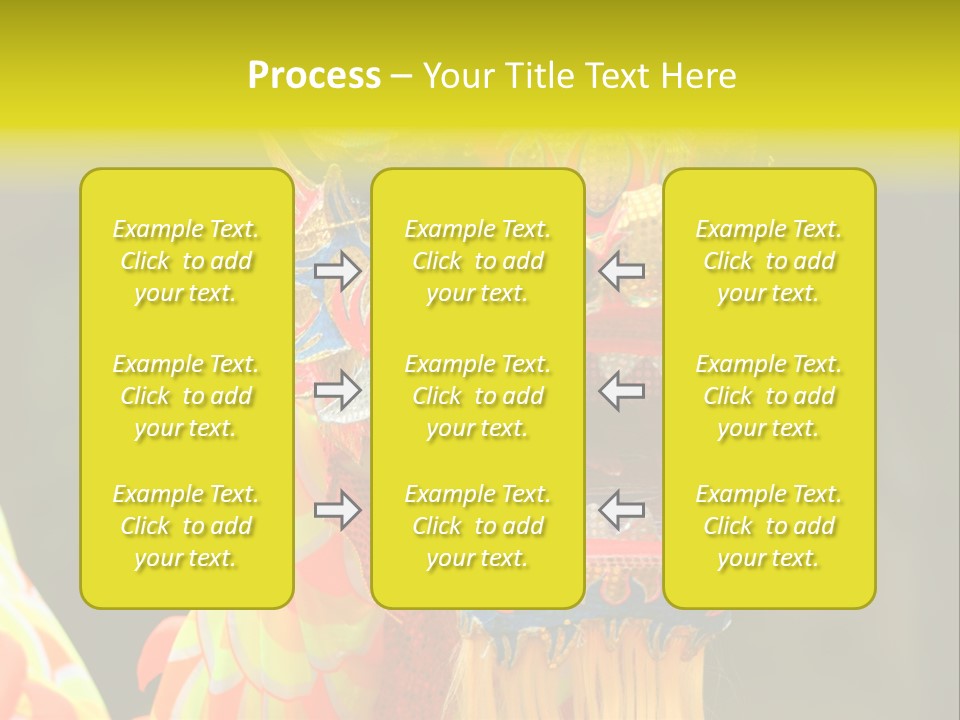 A Colorful Dragon Statue With A Yellow Background PowerPoint Template