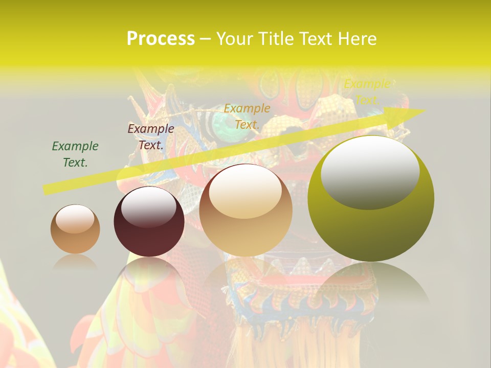 A Colorful Dragon Statue With A Yellow Background PowerPoint Template