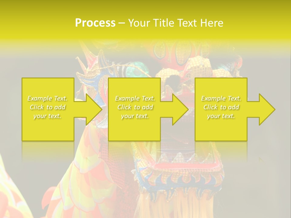 A Colorful Dragon Statue With A Yellow Background PowerPoint Template