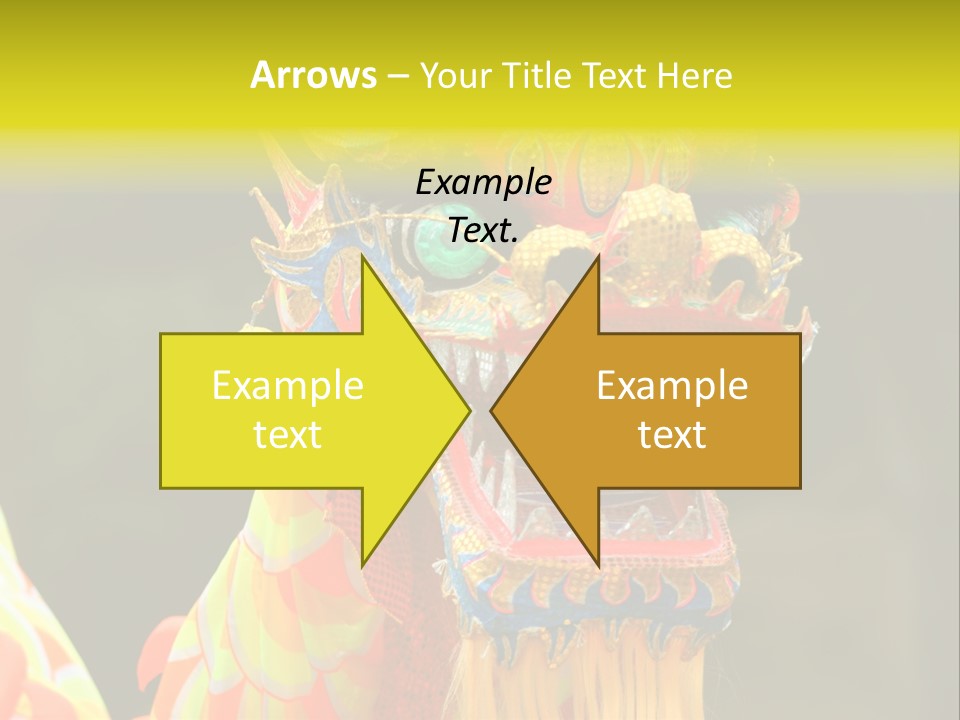 A Colorful Dragon Statue With A Yellow Background PowerPoint Template