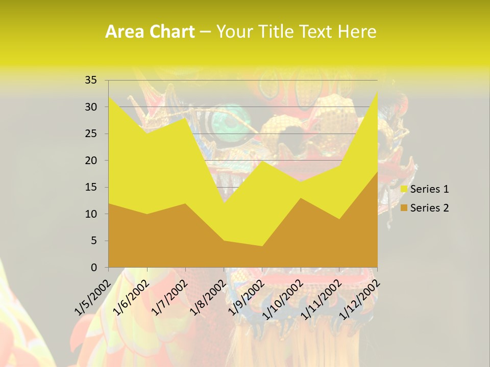 A Colorful Dragon Statue With A Yellow Background PowerPoint Template