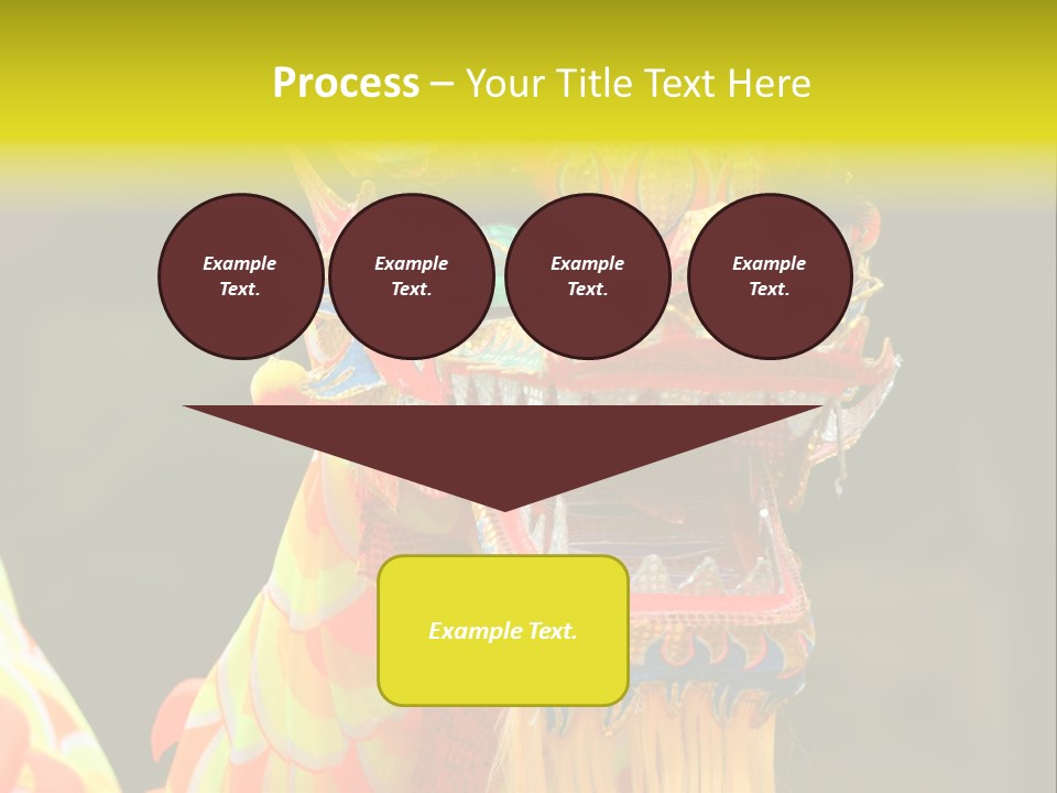A Colorful Dragon Statue With A Yellow Background PowerPoint Template