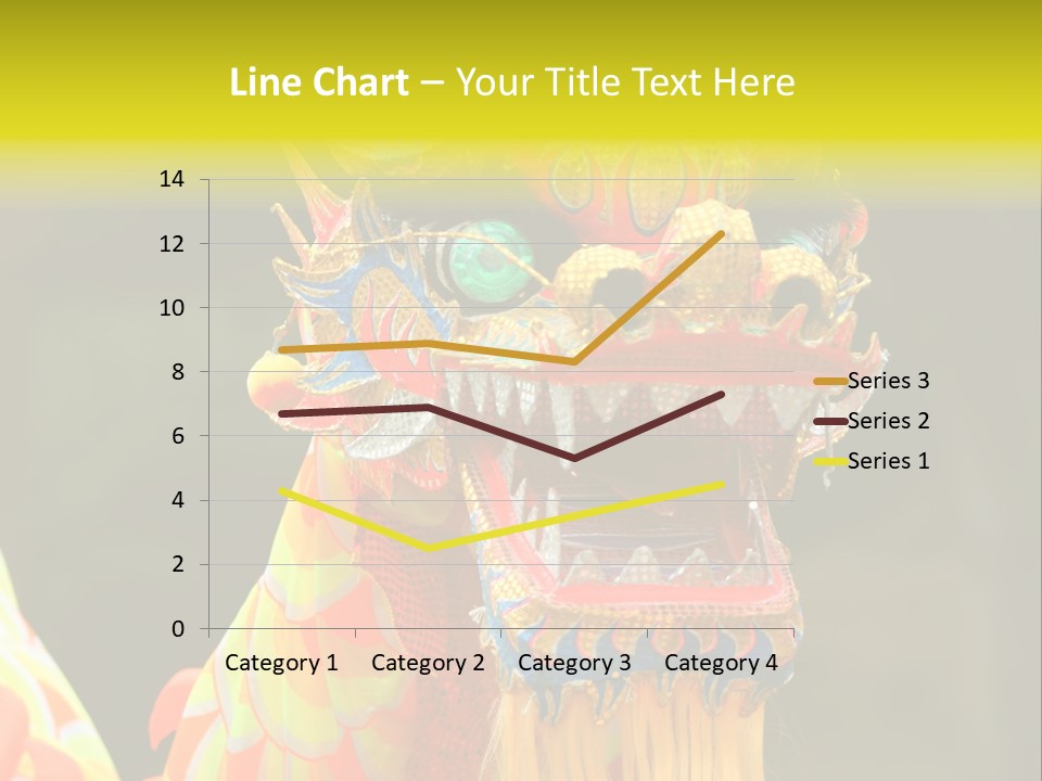 A Colorful Dragon Statue With A Yellow Background PowerPoint Template
