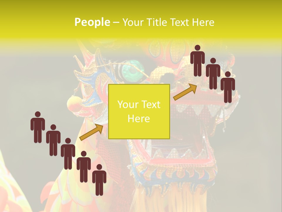 A Colorful Dragon Statue With A Yellow Background PowerPoint Template