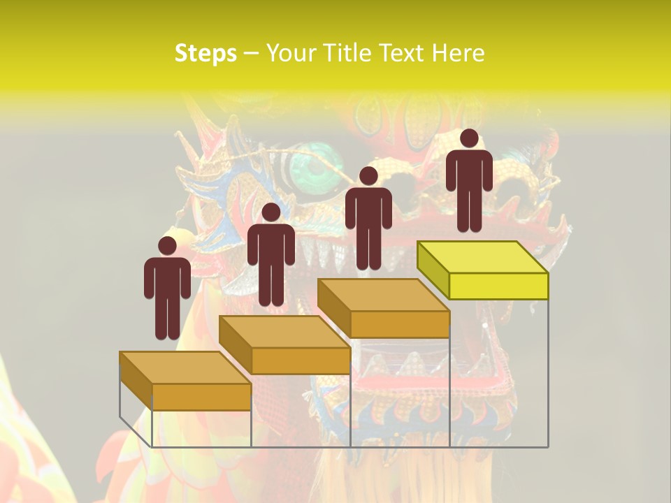 A Colorful Dragon Statue With A Yellow Background PowerPoint Template