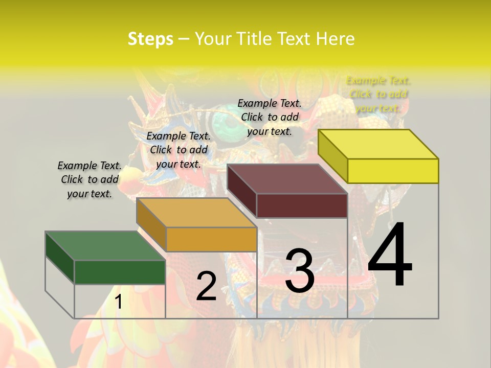 A Colorful Dragon Statue With A Yellow Background PowerPoint Template