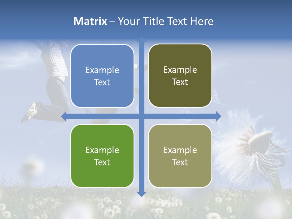 Couple Having Fun In A Meadow Full Of Dandelions PowerPoint Template
