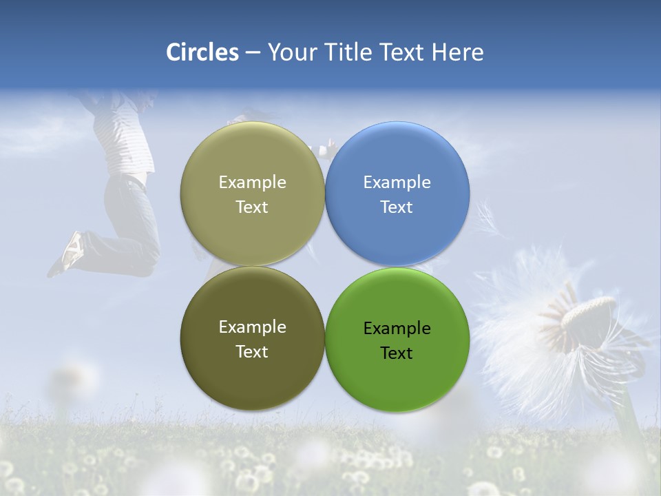 Couple Having Fun In A Meadow Full Of Dandelions PowerPoint Template