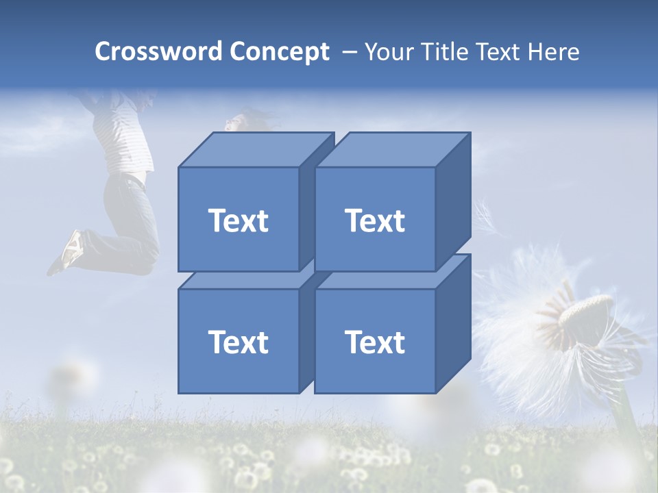 Couple Having Fun In A Meadow Full Of Dandelions PowerPoint Template