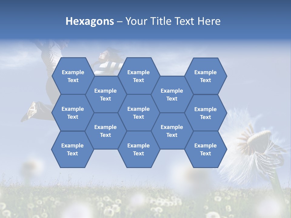 Couple Having Fun In A Meadow Full Of Dandelions PowerPoint Template