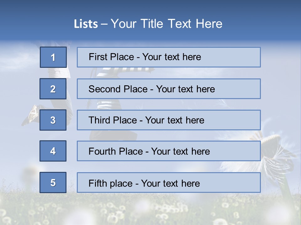 Couple Having Fun In A Meadow Full Of Dandelions PowerPoint Template