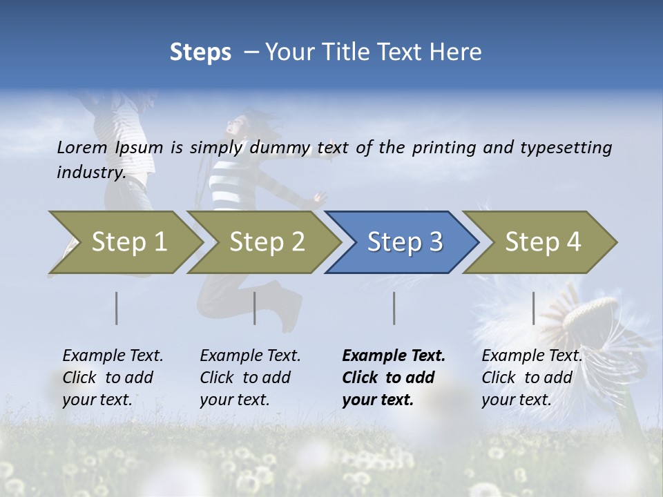 Couple Having Fun In A Meadow Full Of Dandelions PowerPoint Template