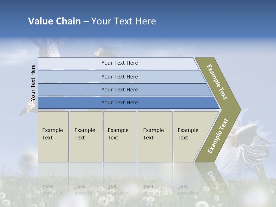 Couple Having Fun In A Meadow Full Of Dandelions PowerPoint Template